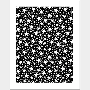 White Star Pattern Posters and Art